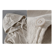 Buddha Stones Ribbed Hem Design Hoodie Men's Cotton Linen Jacket Shirt With Pockets - image 9