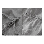 Buddha Stones Ribbed Hem Design Hoodie Men's Cotton Linen Jacket Shirt With Pockets - image 4