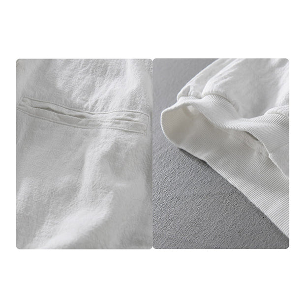 Buddha Stones Ribbed Hem Design Hoodie Men's Cotton Linen Jacket Shirt With Pockets - image 20