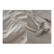Buddha Stones Ribbed Hem Design Hoodie Men's Cotton Linen Jacket Shirt With Pockets - image 10