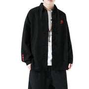 Buddha Stones Embroidery Chinese Frog-Button Design Tang Suit Men's Cotton Jacket Shirt - image 9