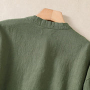 Buddha Stones Casual Buttons Crew Neck Cotton Women's Shirt With Pockets - image 8