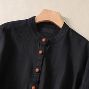 Buddha Stones Casual Buttons Crew Neck Cotton Women's Shirt With Pockets - image 12