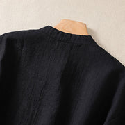 Buddha Stones Casual Buttons Crew Neck Cotton Women's Shirt With Pockets - image 15