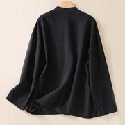 Buddha Stones Casual Buttons Crew Neck Cotton Women's Shirt With Pockets - image 11