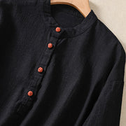 Buddha Stones Casual Buttons Crew Neck Cotton Women's Shirt With Pockets - image 13