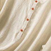 Buddha Stones Casual Buttons Crew Neck Cotton Women's Shirt With Pockets - image 23