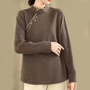 Buddha Stones Frog-button Cotton Women's Embroidered Flowers Shirt - image 5