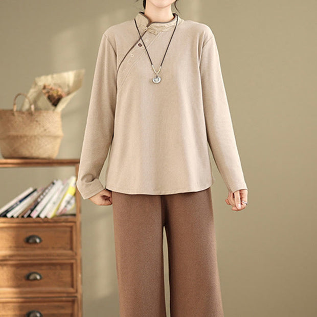 Buddha Stones Frog-button Cotton Women's Embroidered Flowers Shirt - image 11