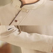 Buddha Stones Frog-button Cotton Women's Embroidered Flowers Shirt - image 13