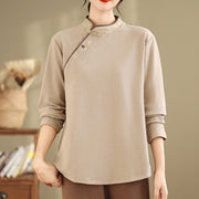 Buddha Stones Frog-button Cotton Women's Embroidered Flowers Shirt - image 12