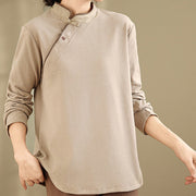 Buddha Stones Frog-button Cotton Women's Embroidered Flowers Shirt - PeachPuff - US8-10，UK/AU12-14，EU40-42 (2XL) - image 7