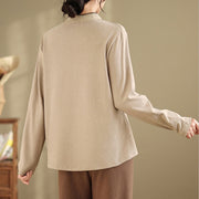 Buddha Stones Frog-button Cotton Women's Embroidered Flowers Shirt - image 9