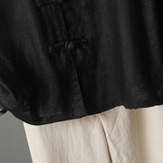 Buddha Stones Embroidery Flower Design Frog-buttons Cotton Women's Shirt - image 24