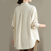 Buddha Stones Casual Plain Buttons Cotton Women's Shirt With Pockets - image 9