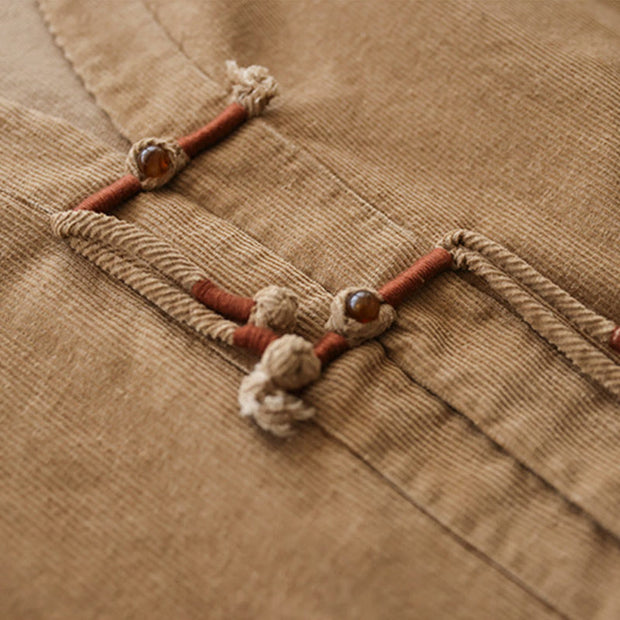 Buddha Stones Retro Women's Cotton Corduroy Jacket With Pockets - image 8