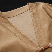 Buddha Stones Retro Women's Cotton Corduroy Jacket With Pockets - image 7