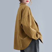 Buddha Stones Retro Solid Color Women's Cotton Blazer Jacket With Pockets - image 4