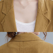 Buddha Stones Retro Solid Color Women's Cotton Blazer Jacket With Pockets - image 8