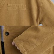 Buddha Stones Retro Solid Color Women's Cotton Blazer Jacket With Pockets - image 9