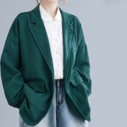 Buddha Stones Retro Solid Color Women's Cotton Blazer Jacket With Pockets - image 19