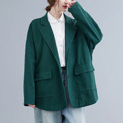 Buddha Stones Retro Solid Color Women's Cotton Blazer Jacket With Pockets - image 20