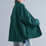Buddha Stones Retro Solid Color Women's Cotton Blazer Jacket With Pockets - image 21