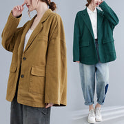 Buddha Stones Retro Solid Color Women's Cotton Blazer Jacket With Pockets - image 22