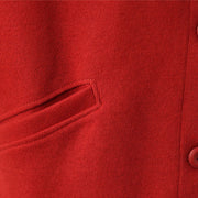 Buddha Stones Solid Color Women's Cotton Buttons Jacket With Pockets - image 13