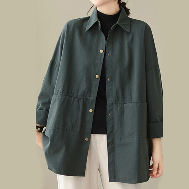 Buddha Stones Casual Solid Color Women's Jacket With Pockets - image 3