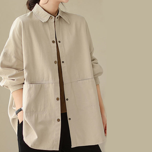 Buddha Stones Casual Solid Color Women's Jacket With Pockets - image 12