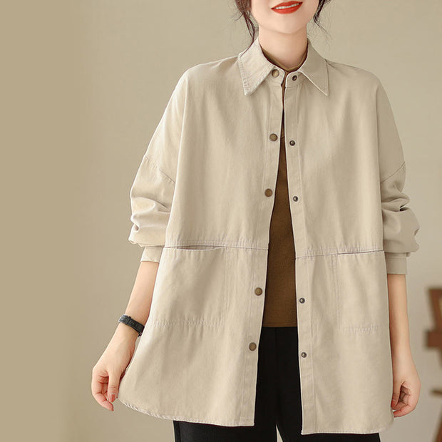 Buddha Stones Casual Solid Color Women's Jacket With Pockets - image 14