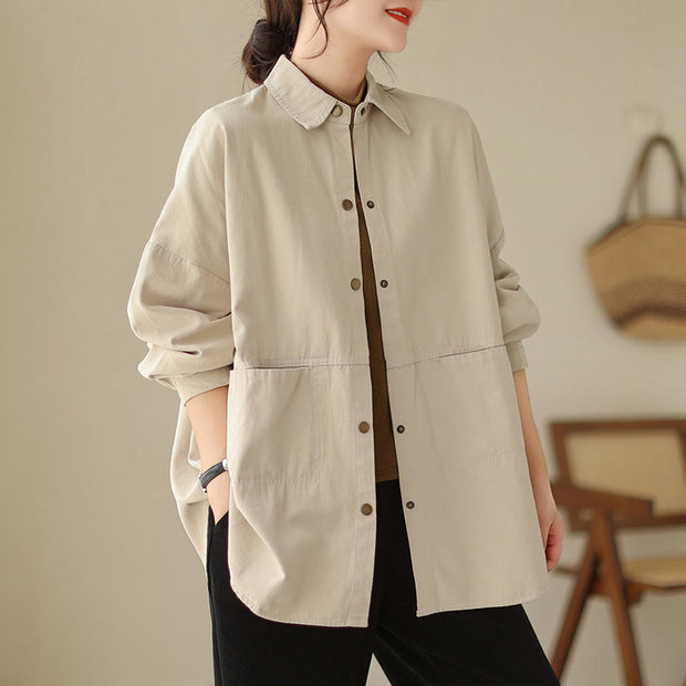 Buddha Stones Casual Solid Color Women's Jacket With Pockets - image 13