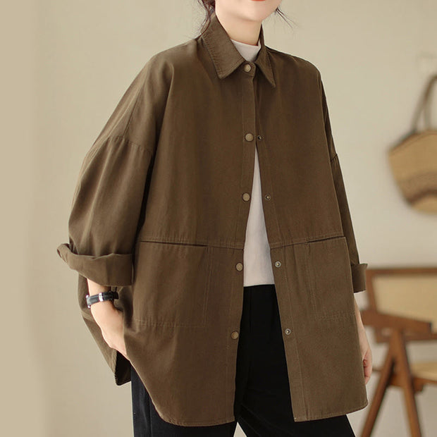 Buddha Stones Casual Solid Color Women's Jacket With Pockets - image 26