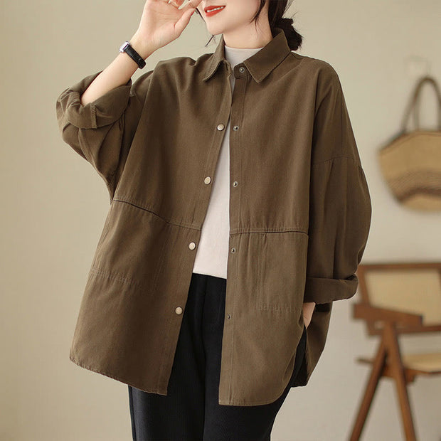 Buddha Stones Casual Solid Color Women's Jacket With Pockets - image 24