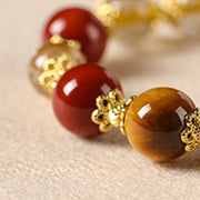 Buddha Stones Natural Golden Rutilated Quartz Tiger Eye Beads Wealth Bracelet - image 13