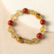 Buddha Stones Natural Golden Rutilated Quartz Tiger Eye Beads Wealth Bracelet - image 2
