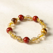 Buddha Stones Natural Golden Rutilated Quartz Tiger Eye Beads Wealth Bracelet - image 8