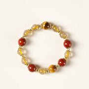 Buddha Stones Natural Golden Rutilated Quartz Tiger Eye Beads Wealth Bracelet - image 9
