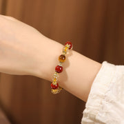 Buddha Stones Natural Golden Rutilated Quartz Tiger Eye Beads Wealth Bracelet - image 10