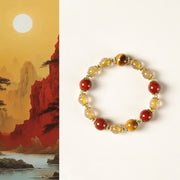 Buddha Stones Natural Golden Rutilated Quartz Tiger Eye Beads Wealth Bracelet - Rutilated Quartz(Wrist Circumference: 15-16cm) - image 1