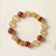 Buddha Stones Natural Golden Rutilated Quartz Tiger Eye Beads Wealth Bracelet - image 7