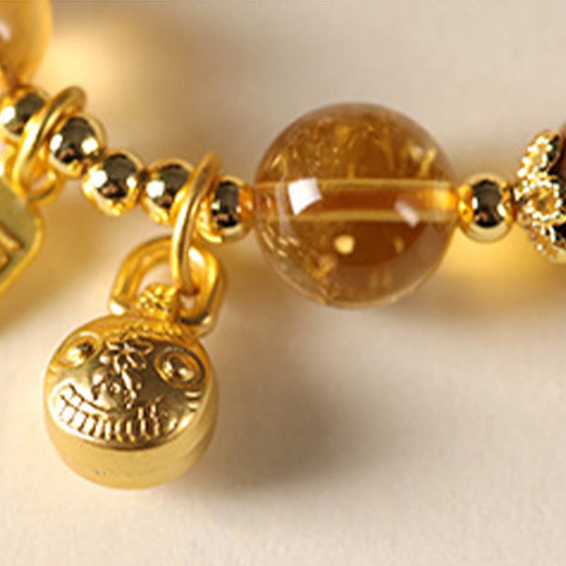 Buddha Stones Natural Citrine Fu Character Lucky Beast Prosperity Bracelet - image 13