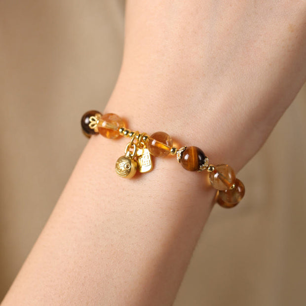 Buddha Stones Natural Citrine Fu Character Lucky Beast Prosperity Bracelet - image 12