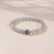 Buddha Stones Natural Moonstone Lotus Love Charming Bracelet - Moonstone & Lotus(Wrist Circumference: 15-16cm) - image 1