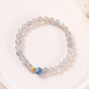 Buddha Stones Natural Moonstone Lotus Love Charming Bracelet - image 3