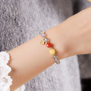Buddha Stones Natural Moonstone Lotus Love Charming Bracelet - image 15