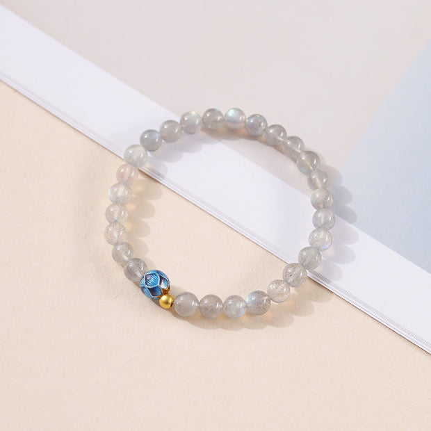 Buddha Stones Natural Moonstone Lotus Love Charming Bracelet - image 2