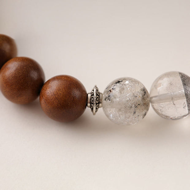 Buddha Stones Lightning Struck Wood Red Phantom Yin Yang Protection Bracelet - image 12