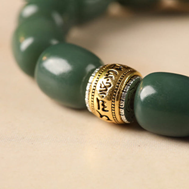 Buddha Stones Bodhi Seed Om Mani Padme Hum Lion Head Peace Bracelet - image 4